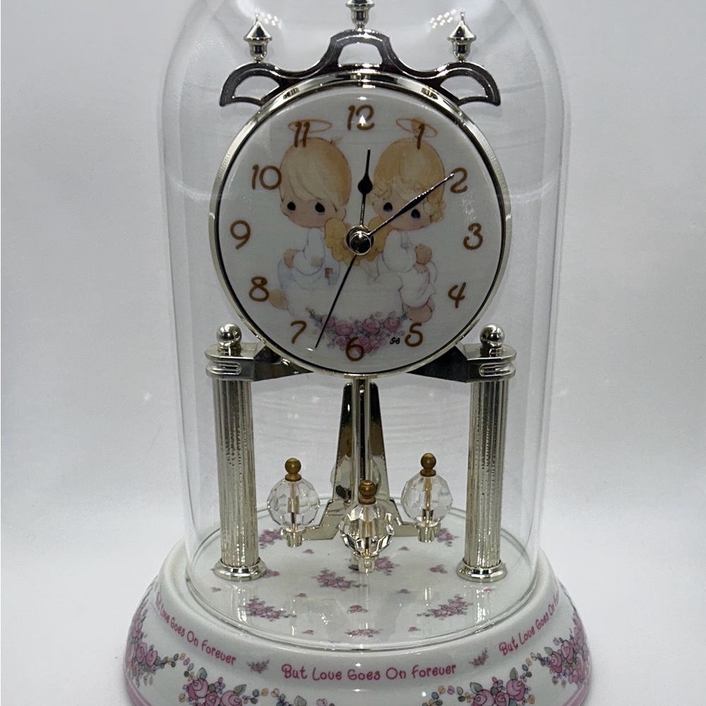 Precious Moments Dome Anniversary Clock “But Love Goes On Forever” | Mint w/ Box